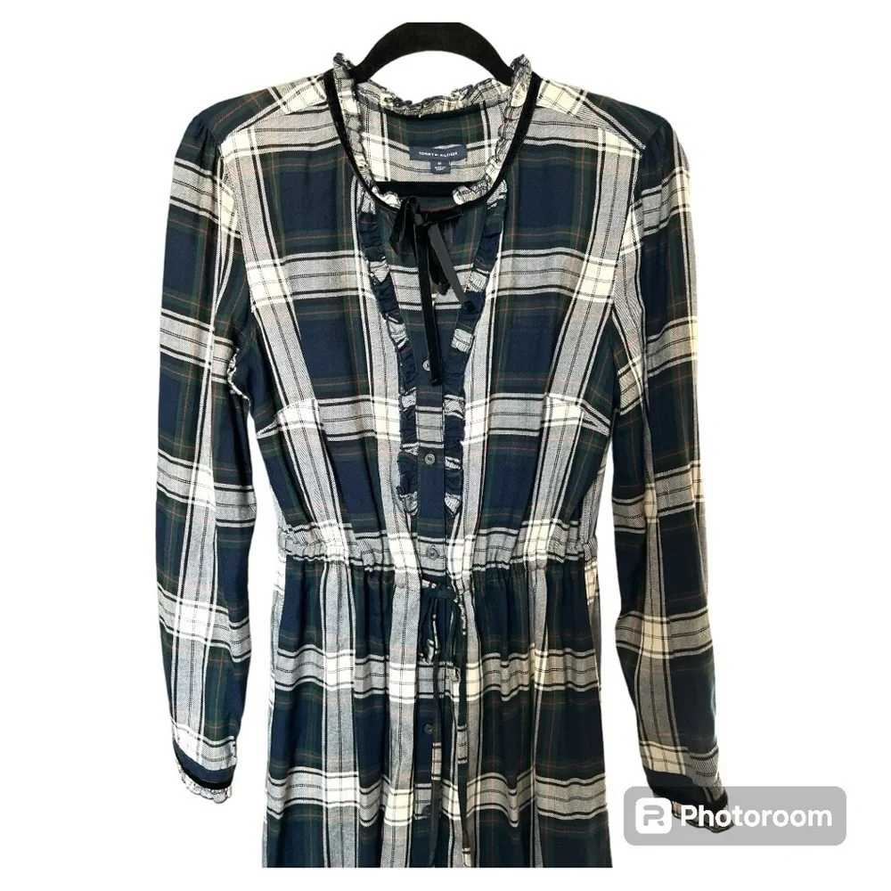 Tommy Hilfiger nwot Tartan Plaid midi dress size 10 - Picture 3 of 6